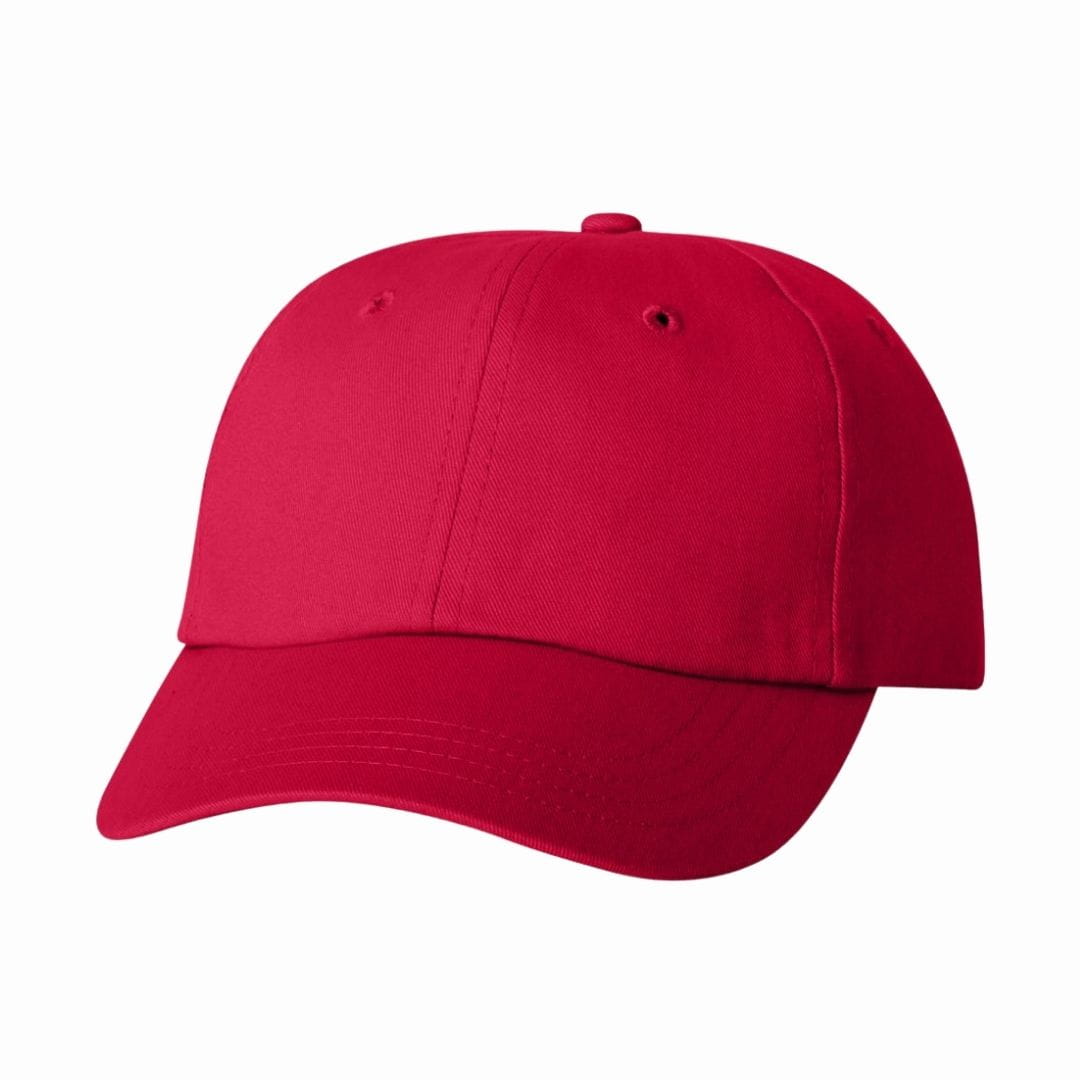 Red baseball cap on a white background