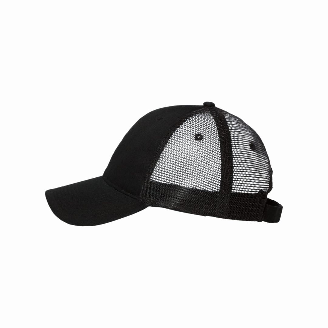 Black mesh cap on a white background