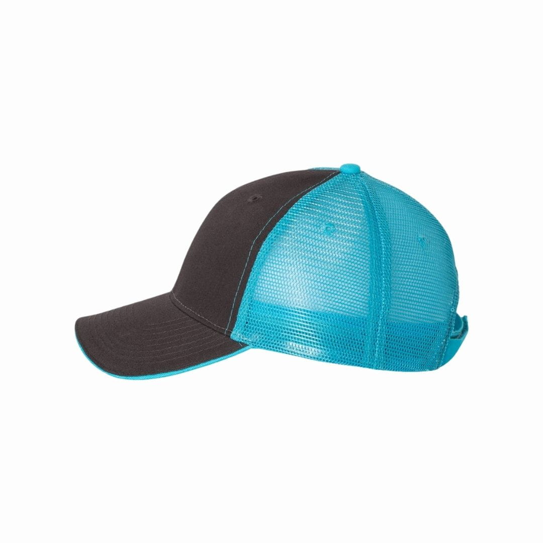 Black and blue baseball cap on a white background