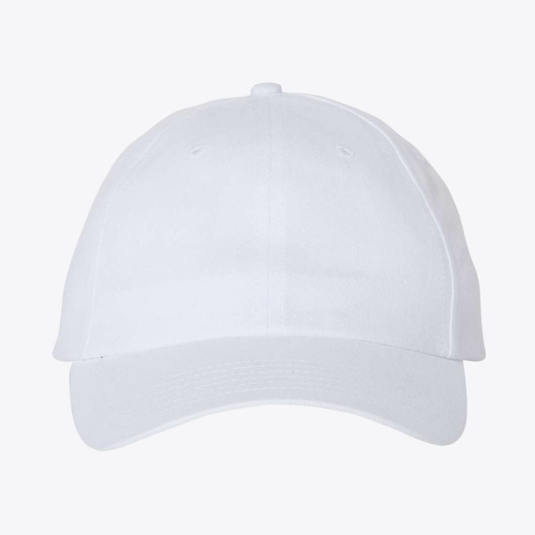 White baseball cap on a light gray background