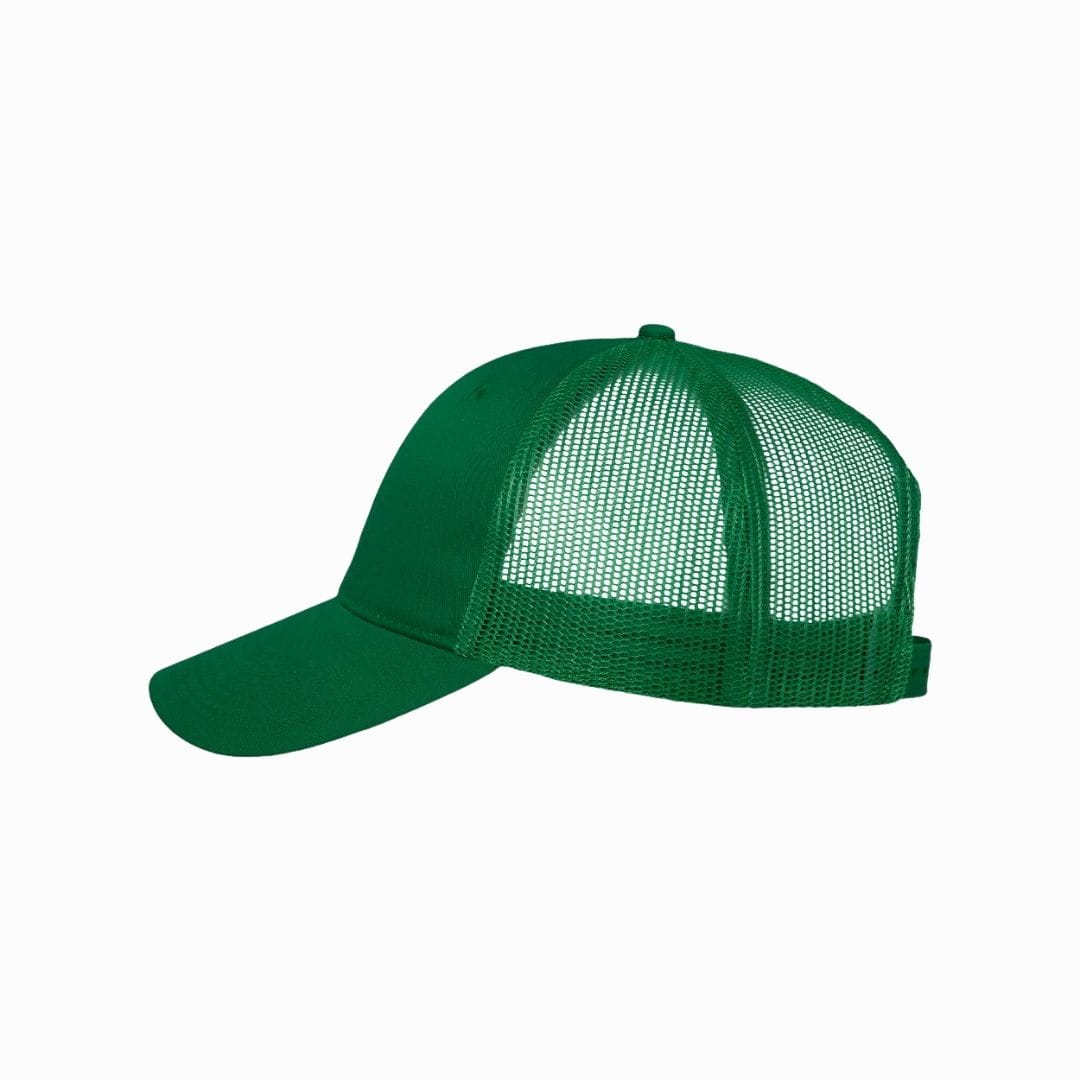 Green mesh cap on a white background