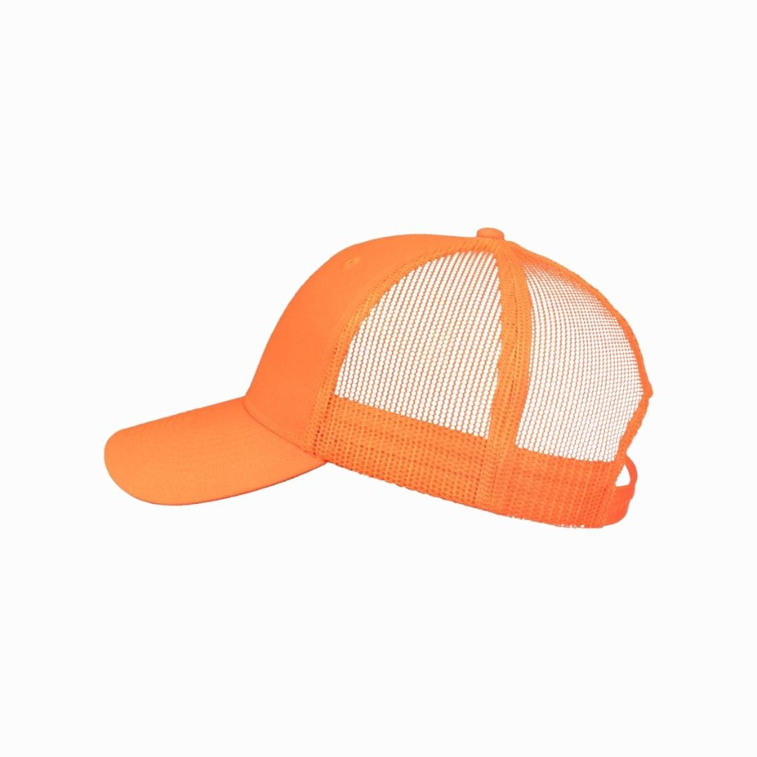 Orange mesh cap on a white background