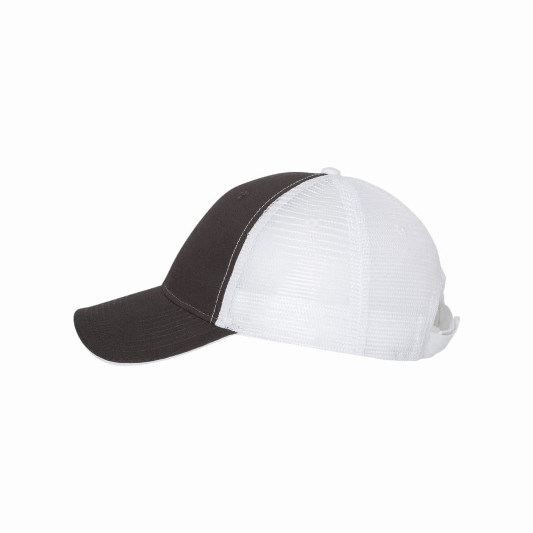 Two-tone navy and white cap on a white background