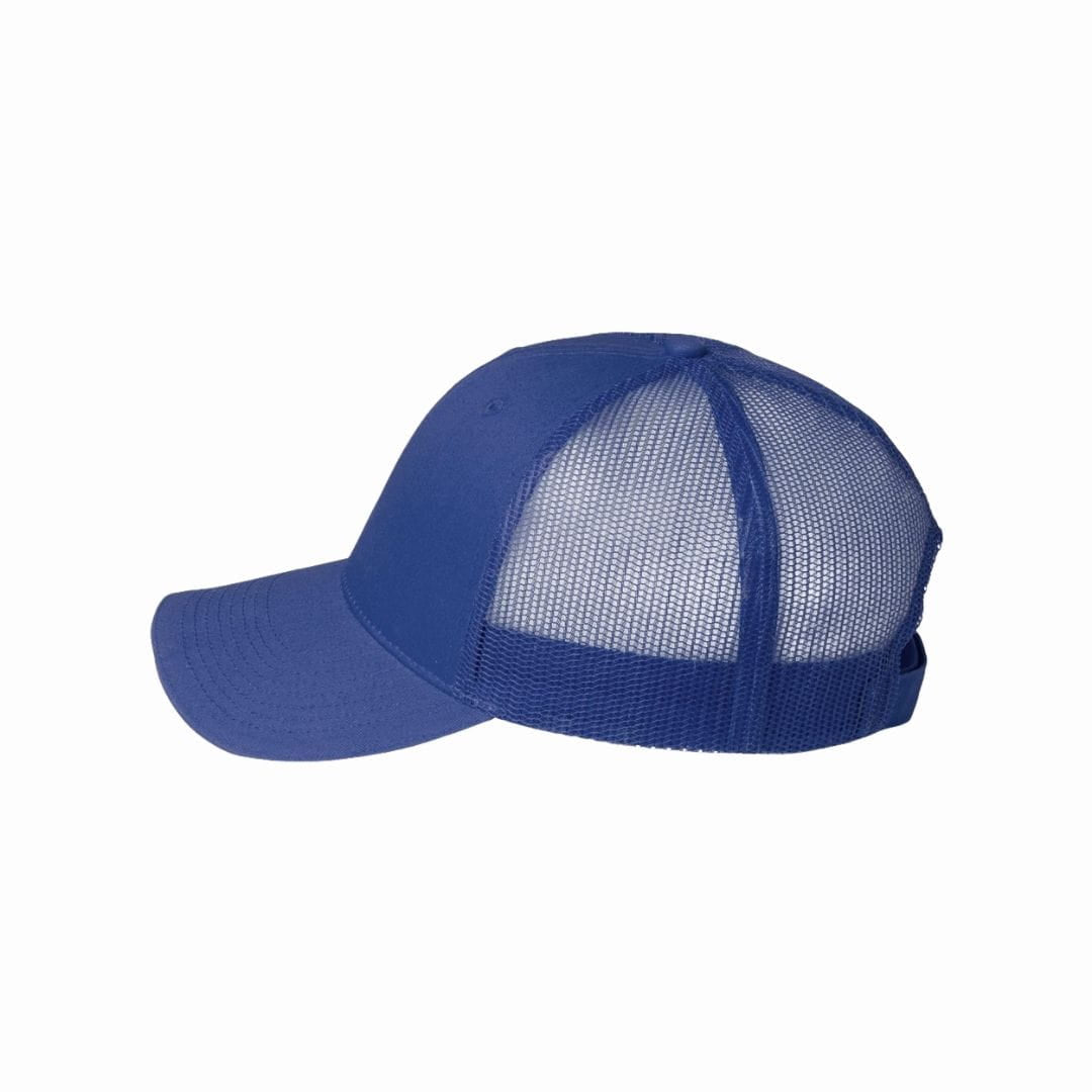 Blue mesh cap on a white background