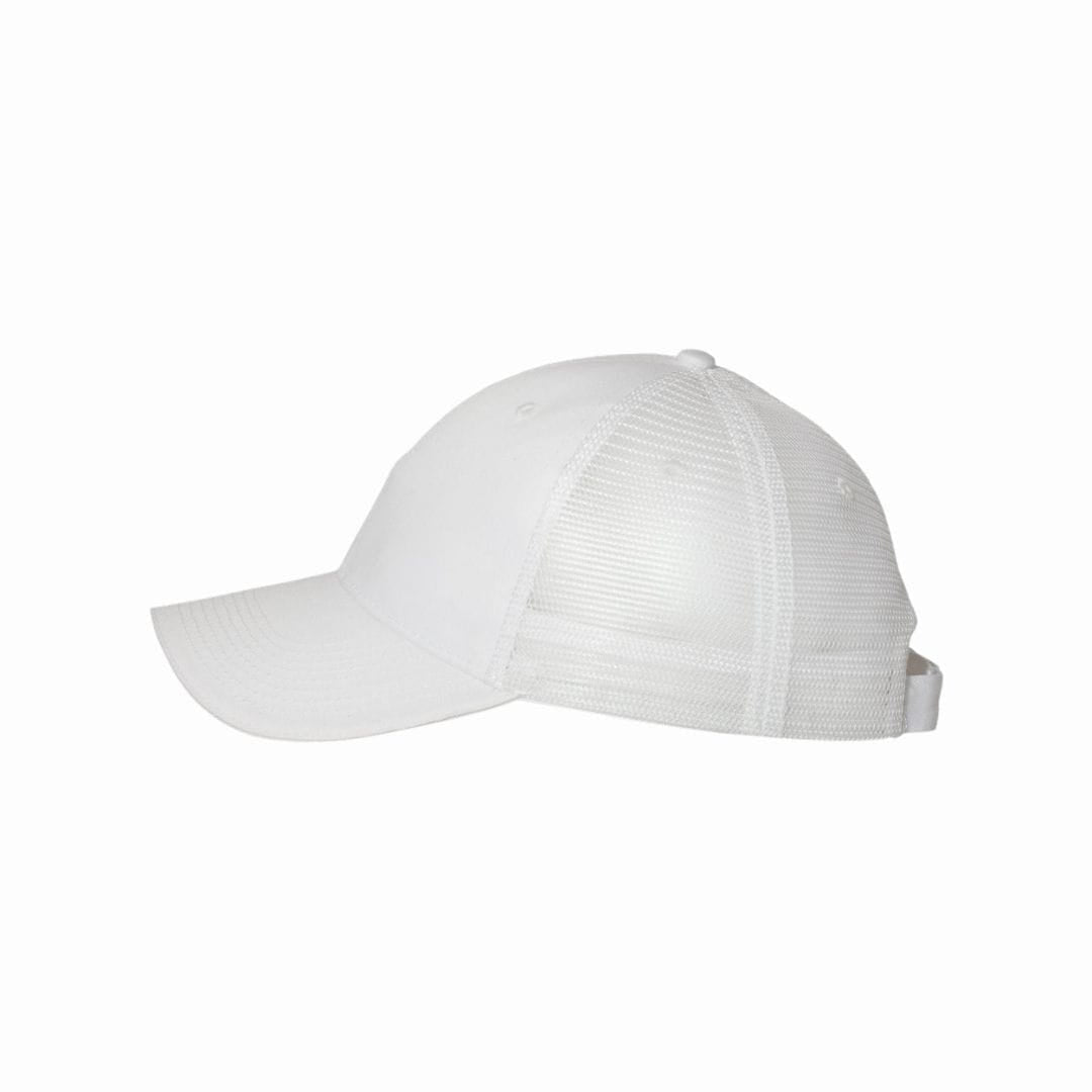 White cap with mesh back on a white background