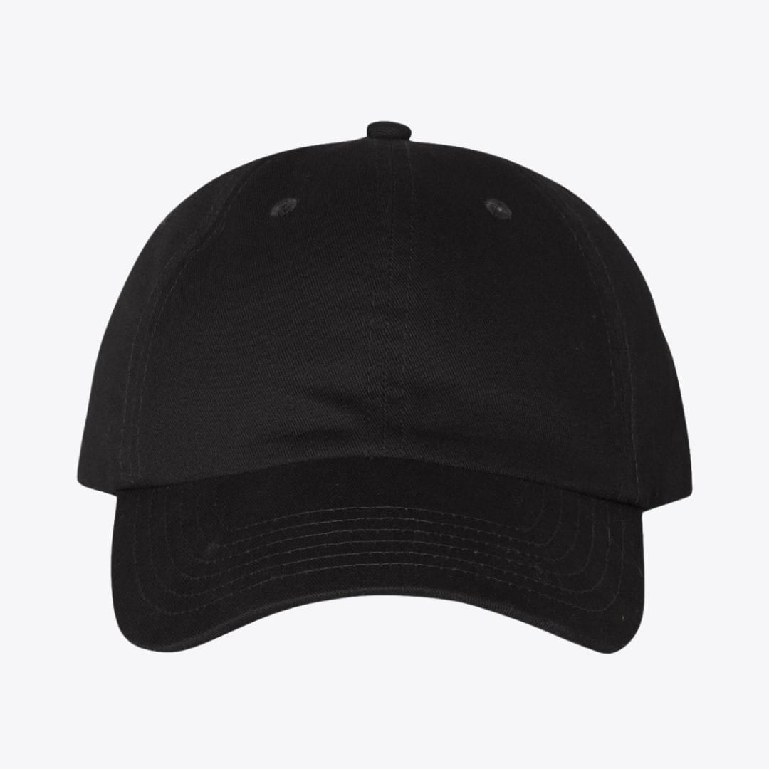 Black baseball cap on a white background