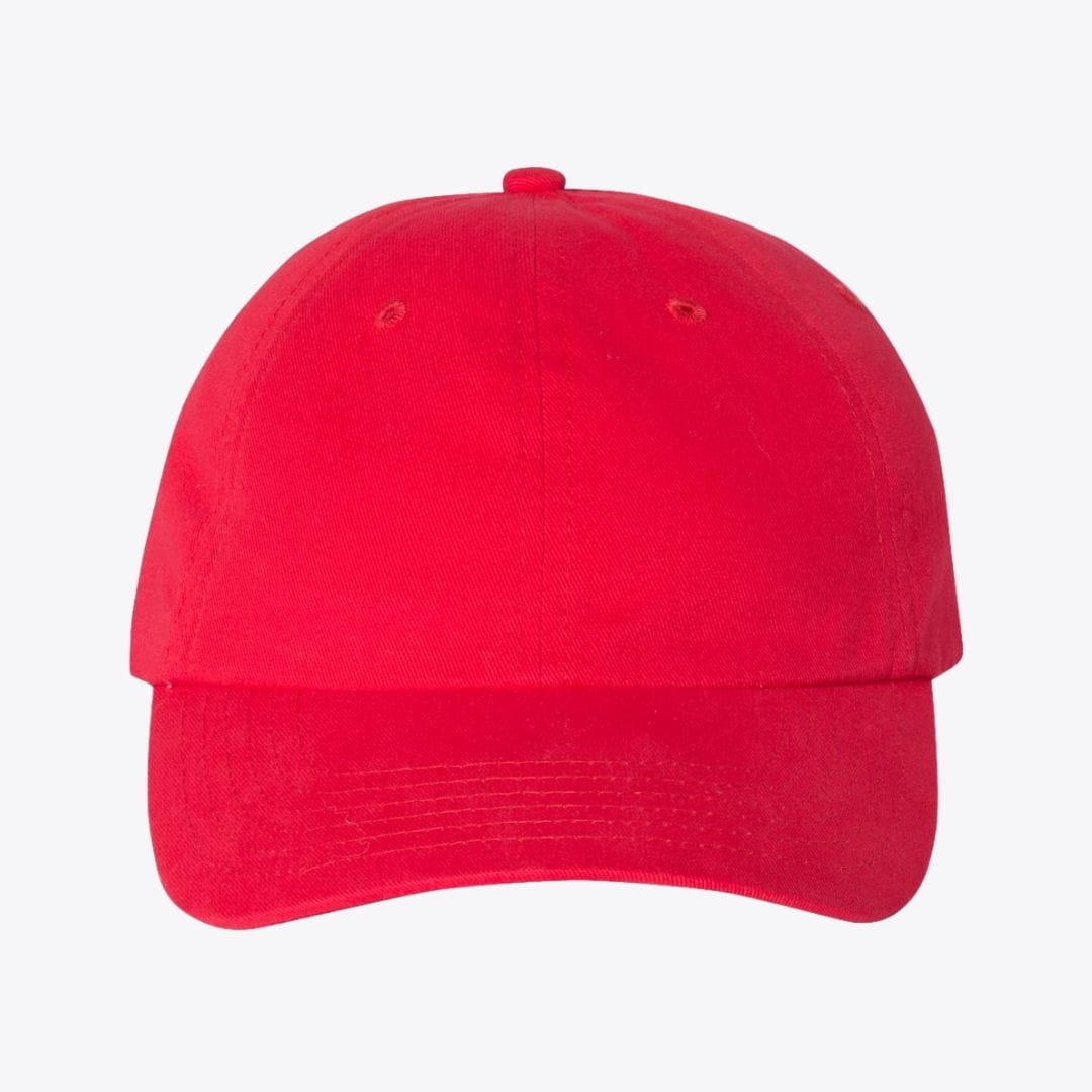 Red baseball cap on a white background